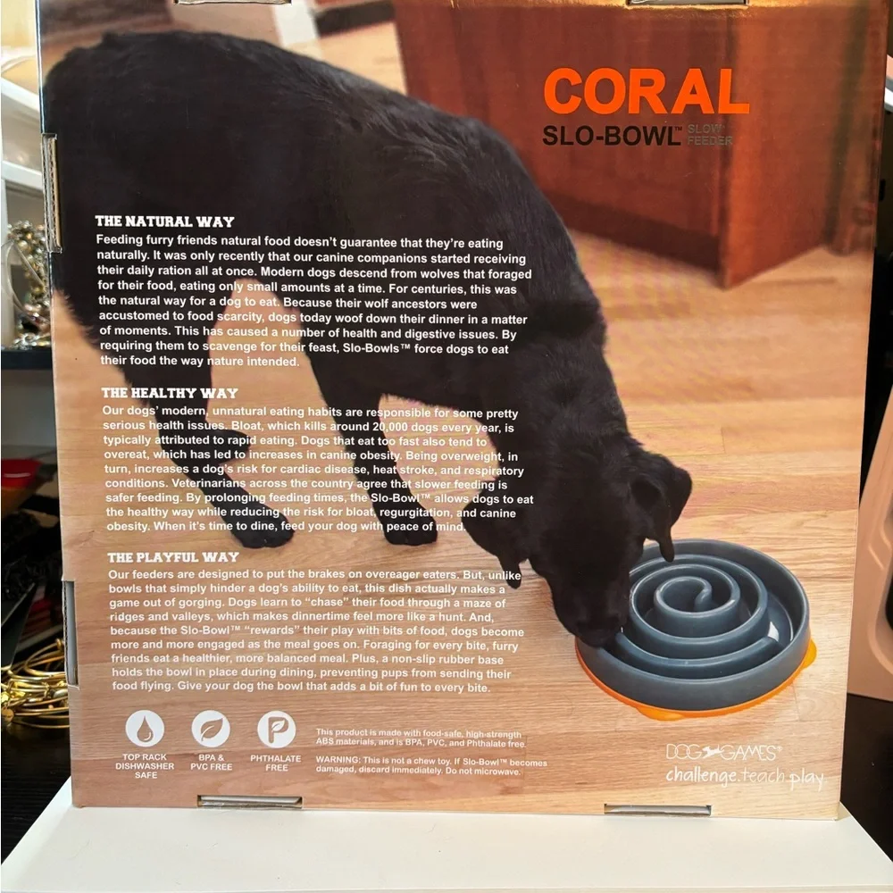 Corral Coral Slo-Bowl Slow Feeder in Orange and Gray
